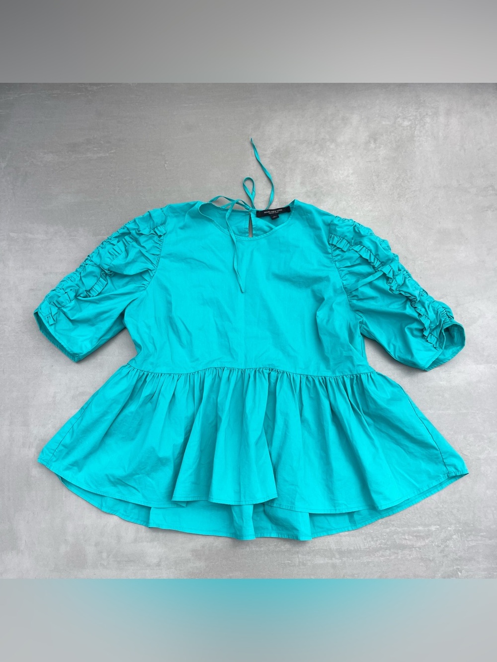 Marc New York ruffle shortsleeve peplum top